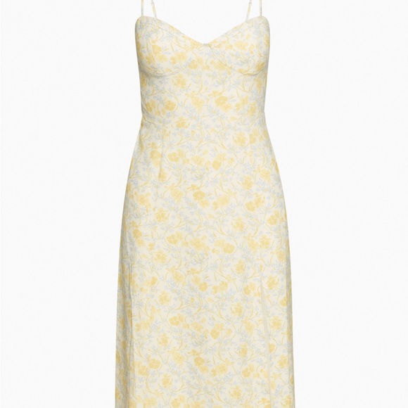 Aritzia Sunday best viola yellow floral midi dress - Picture 2 of 8